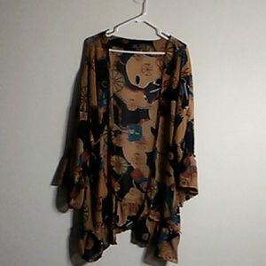 XL Ruffled open flyaway cover up